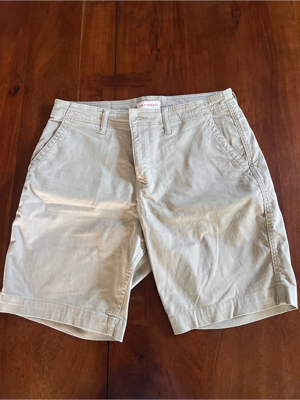 Khaki Lucky Brand Shorts | 33W | Flat Front Short | Cotton Blend